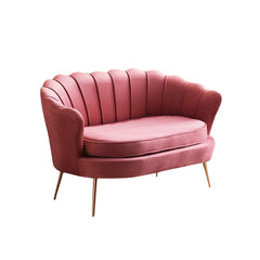 Canapé de salon 2 places en velours LOLA shell seat vintage 122x73x78 cm