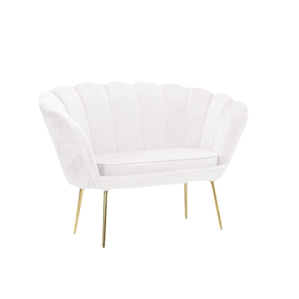 Canapé de salon 2 places en velours LOLA shell seat vintage 122x73x78 cm