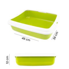 10547 BIG Bac à litière pour chat 49x39x12Hcm bac à litière et bord relevé