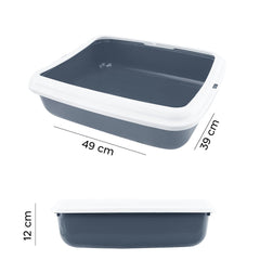 10547 BIG Bac à litière pour chat 49x39x12Hcm bac à litière et bord relevé