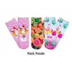 Pack de 10 paires chaussettes de bas FUNNY avec des imprimés très colorés - 3D