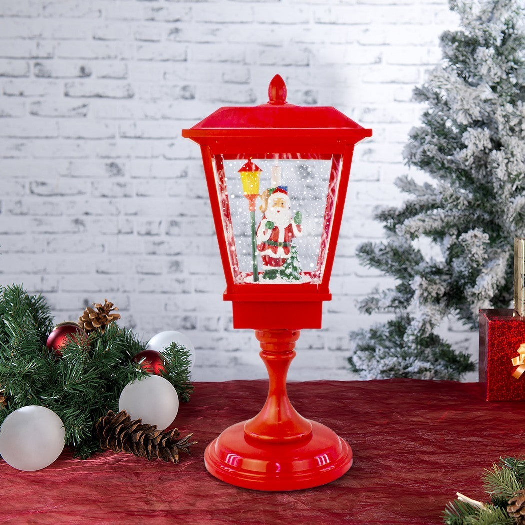 243022 Lampe de Noël rouge décoration en plastique, sons, lumières et mouvements