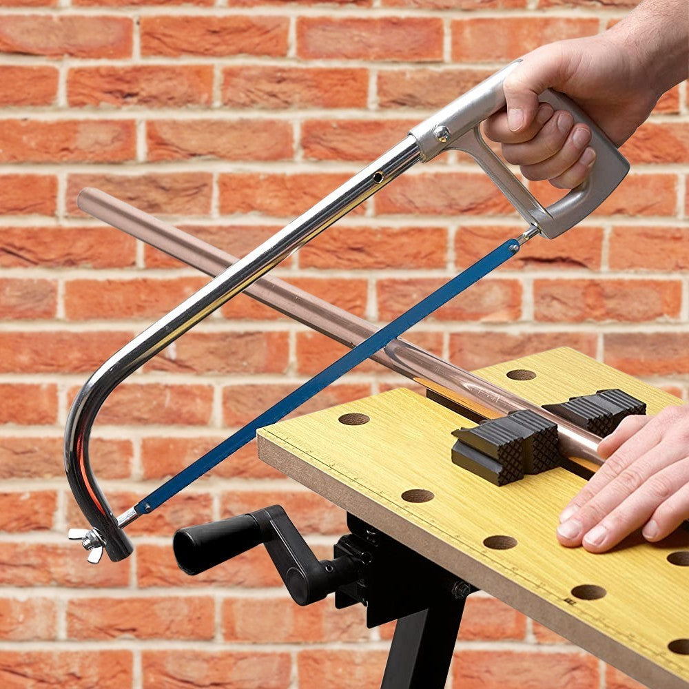 Établi de bricolage pliable avec verrous latéraux et porte-outils
