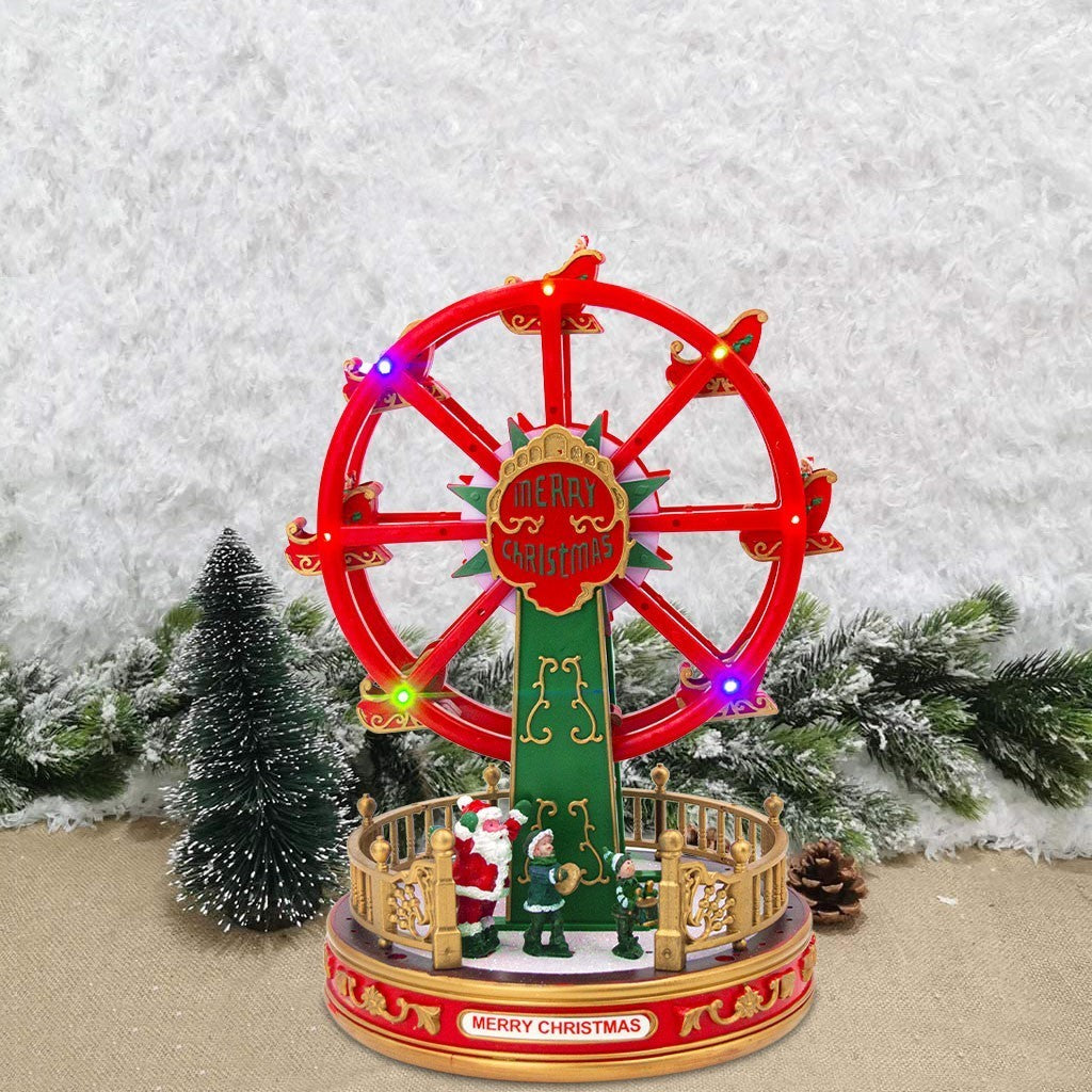 243018 Roue de Noël panoramique Carillon H30 Lumières Sons et Mouvement