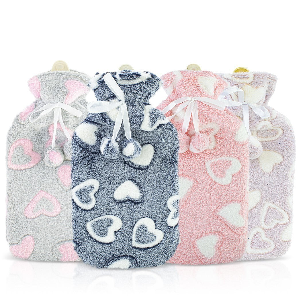 567910 Bouillotte 2L avec doublure en peluche pour la chaleur et la détente