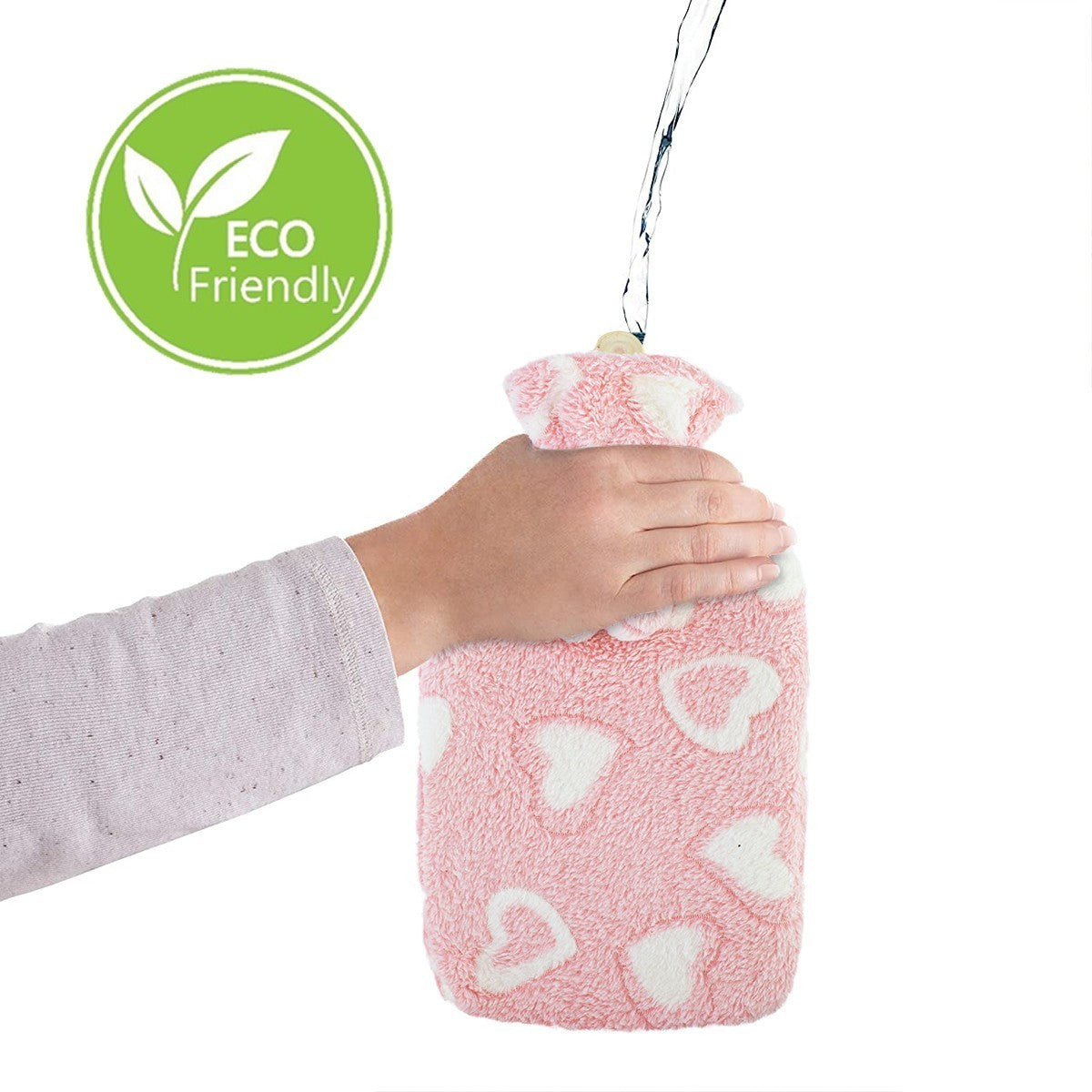 567910 Bouillotte 2L avec doublure en peluche pour la chaleur et la détente