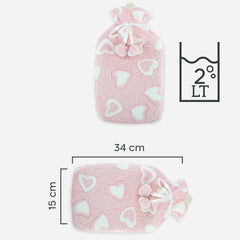 567910 Bouillotte 2L avec doublure en peluche pour la chaleur et la détente