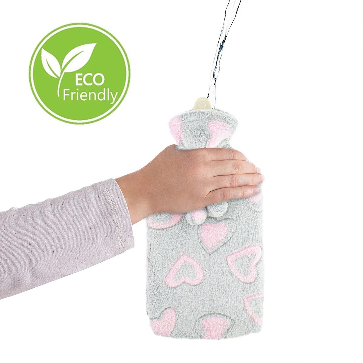 567910 Bouillotte 2L avec doublure en peluche pour la chaleur et la détente