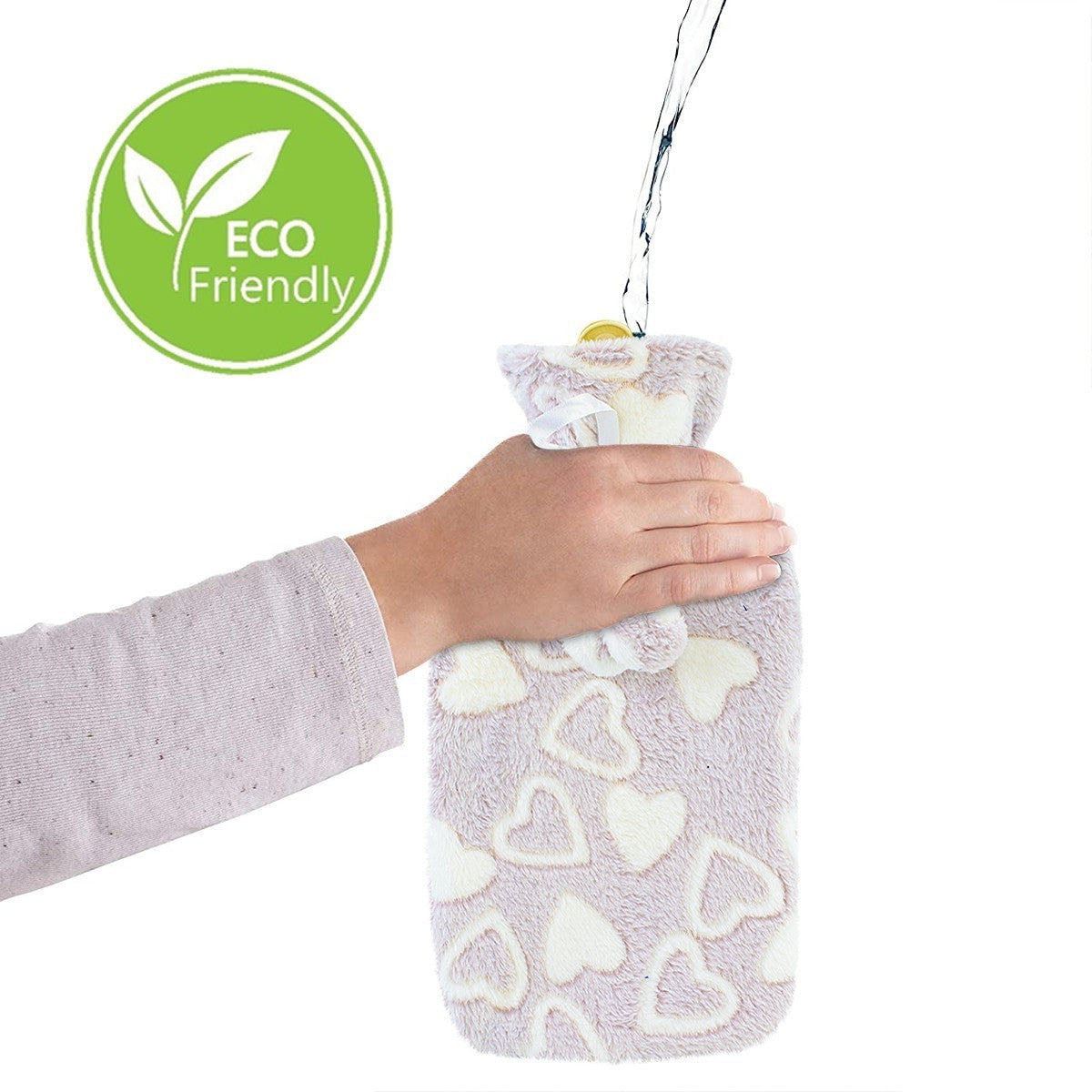 567910 Bouillotte 2L avec doublure en peluche pour la chaleur et la détente