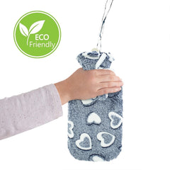 567910 Bouillotte 2L avec doublure en peluche pour la chaleur et la détente