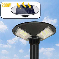 042008 Lampadaire solaire 200W poteau mural courbe télécommande 46x13cm