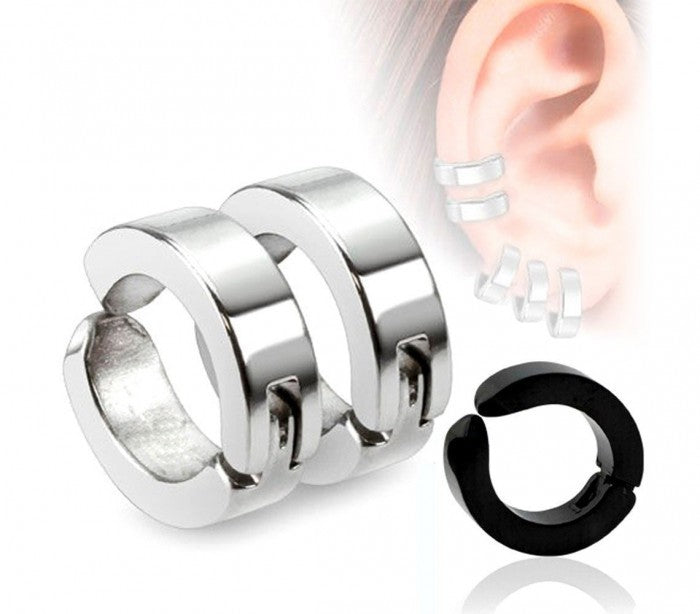 Kit 2 paires de boucles d'oreilles avec clip de fermeture - unisexe