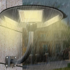 053004 Lampadaire solaire 300W poteau mural courbe télécommande 55x13cm