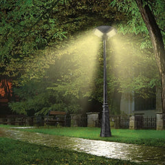 031507 Lampadaire solaire 150W avec poteau mural courbe et télécommande 42x12cm