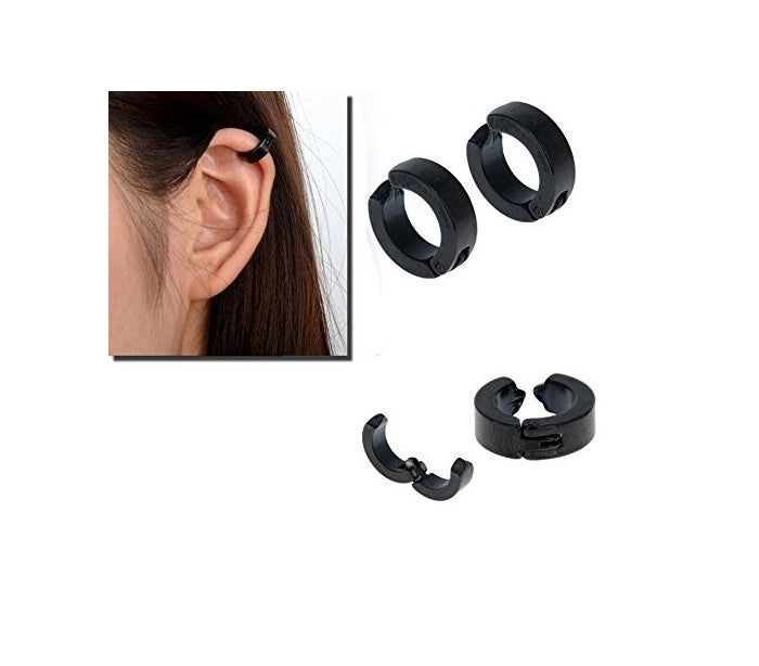 Kit 2 paires de boucles d'oreilles avec clip de fermeture - unisexe