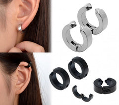 Kit 2 paires de boucles d'oreilles avec clip de fermeture - unisexe