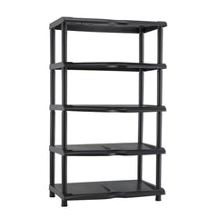 259950 Étagère à chaussures KIPIT avec 5 étagères en plastique noir 80x30x48H Cm