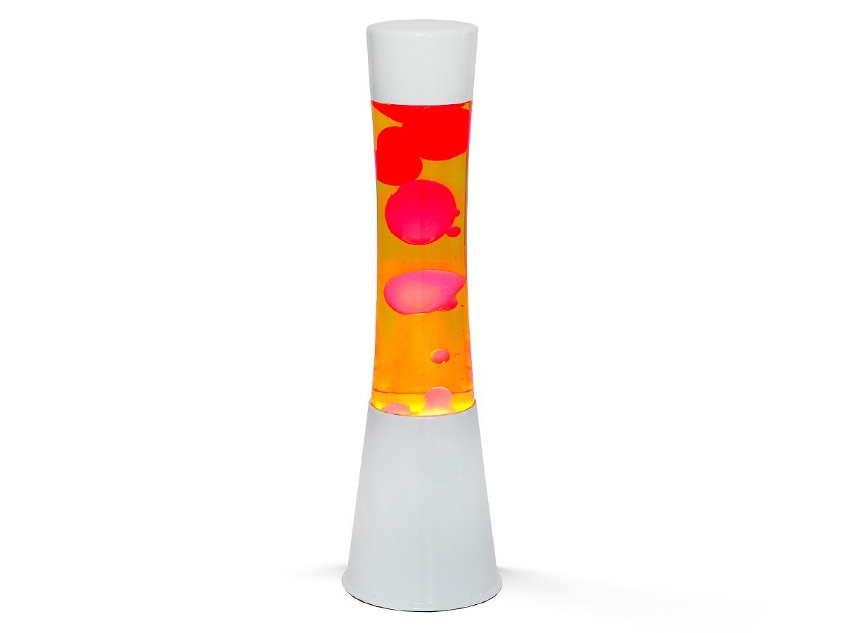 XL1757 Lampe à lave 40cm base blanche avec design moderne magma