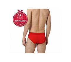 Slip - boxer - shorty - homme - en coton rouge VIXEN Noël
