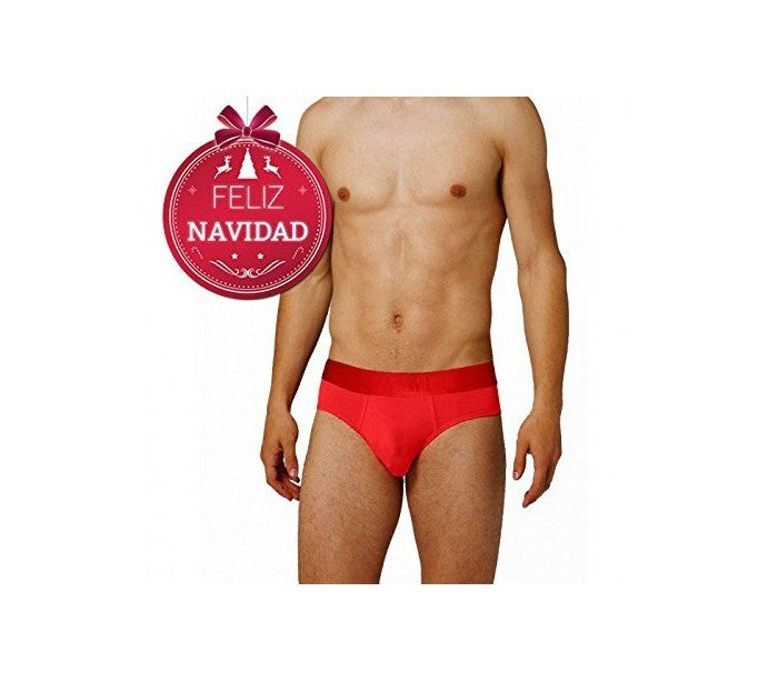 Slip - boxer - shorty - homme - en coton rouge VIXEN Noël