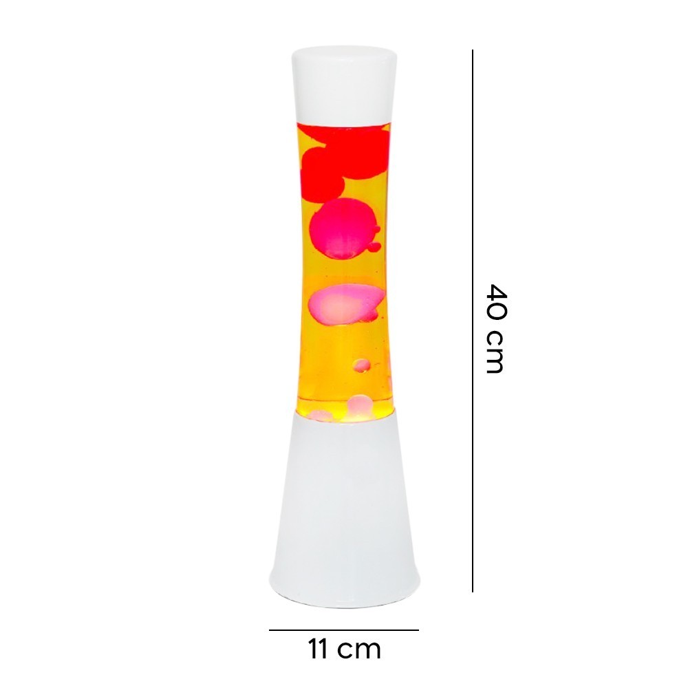 XL1757 Lampe à lave 40cm base blanche avec design moderne magma