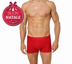 Boxer - shorty - homme - en coton rouge DASHER noël