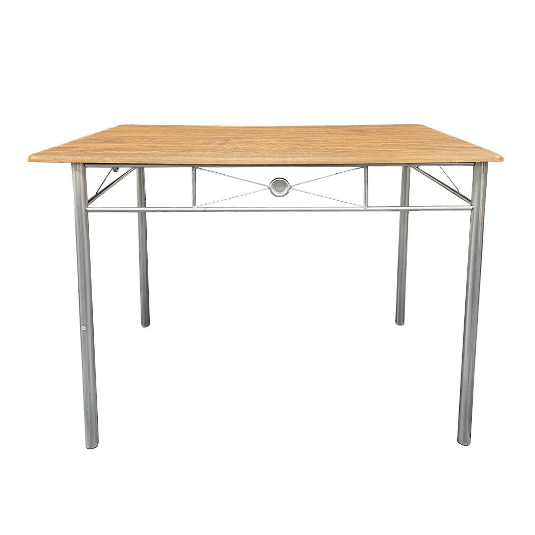 536056 Set de table rectangulaire et 4 chaises ALDO en bois brun MDF et métal