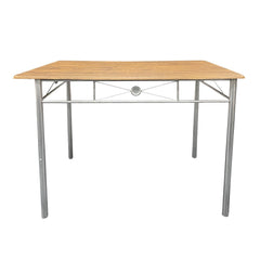 536056 Set de table rectangulaire et 4 chaises ALDO en bois brun MDF et métal