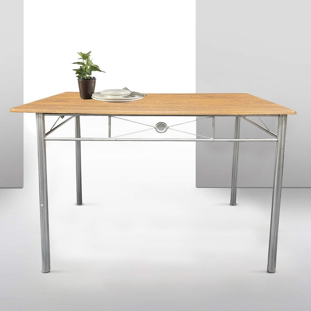 536056 Set de table rectangulaire et 4 chaises ALDO en bois brun MDF et métal