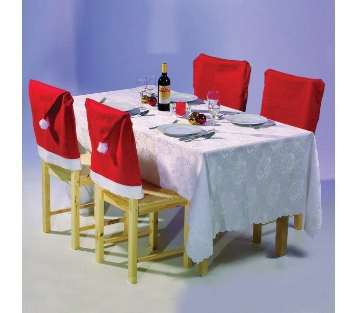Kit 2 housses de chaise - chapeau de Noël Père Noël - 70 x 52 cm