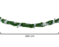 47850 Couronne de Noël branches d'arbre enneigées 290 cm Décorations de Noël