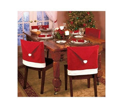 Kit 2 housses de chaise - chapeau de Noël Père Noël - 70 x 52 cm