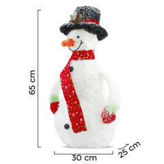 293026 Bonhomme de neige décoratif 65cm lumières led écharpe et chapeau