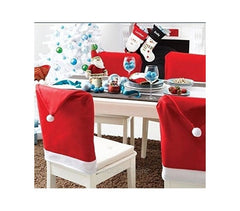 Kit 2 housses de chaise - chapeau de Noël Père Noël - 70 x 52 cm