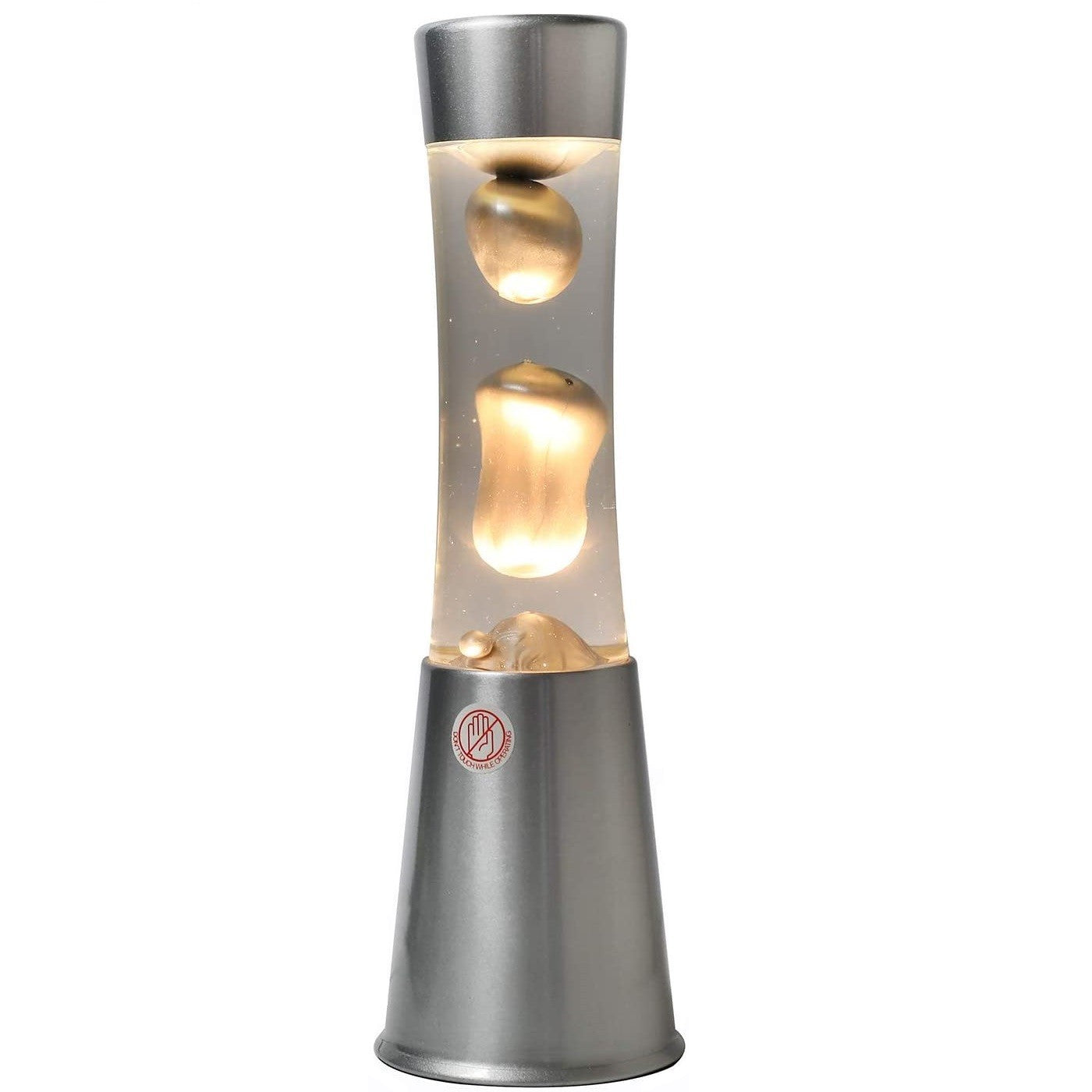 Lampe à lave 30cm XL1763 Base en argent brillant et design moderne en or magma