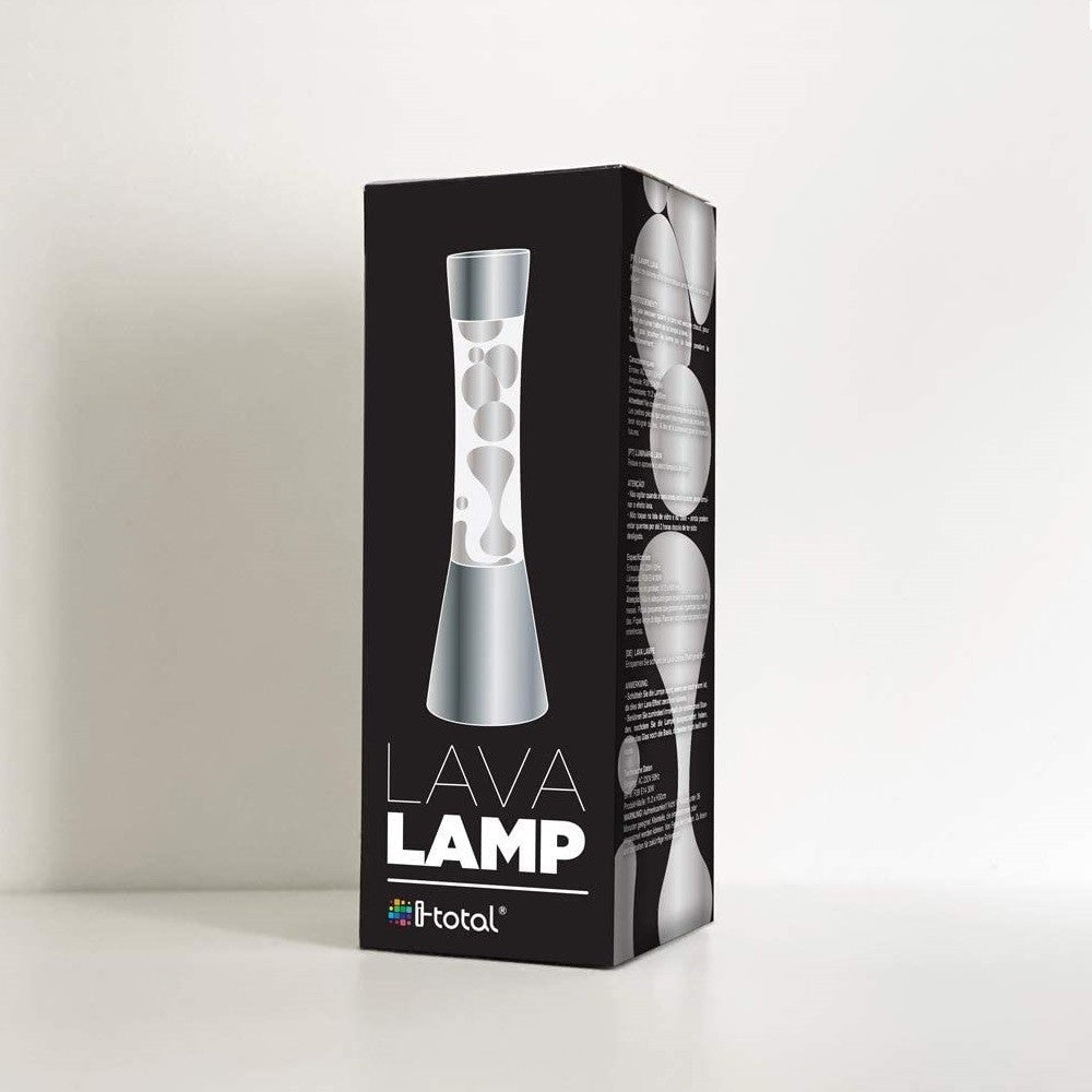Lampe à lave 30cm XL1763 Base en argent brillant et design moderne en or magma