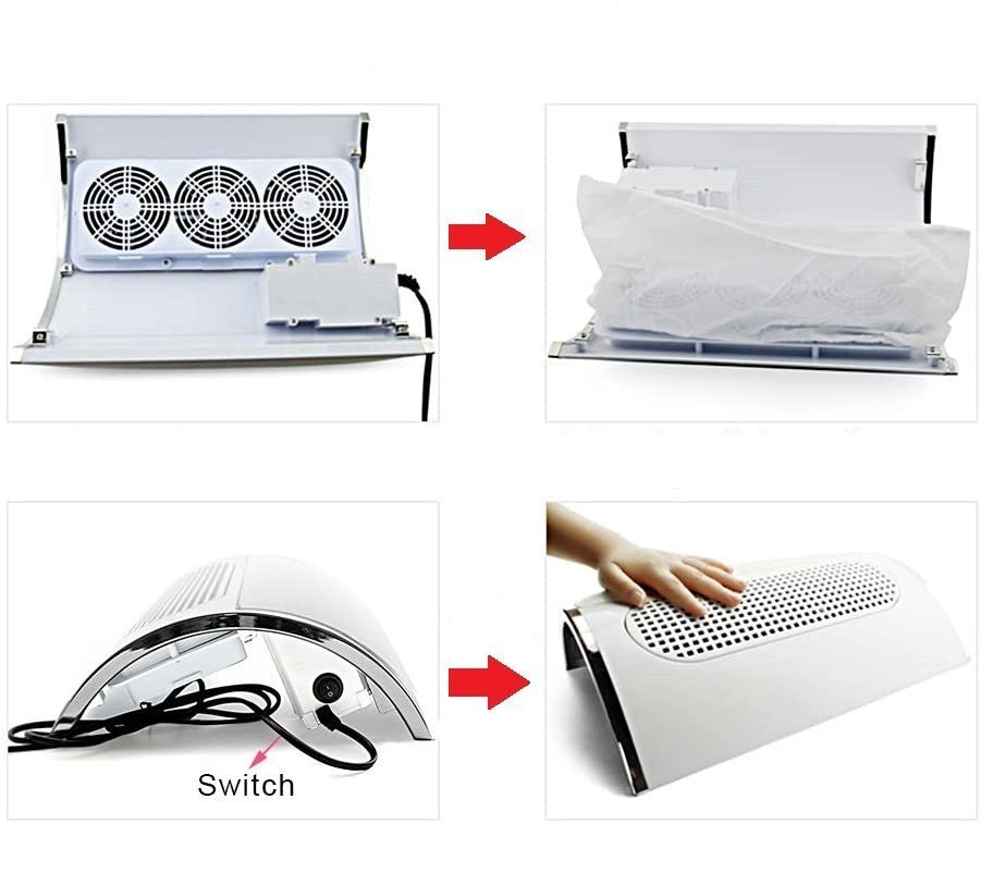 Aspirateur de table pour prothésiste ongulaire 3 ventilateurs 858-5