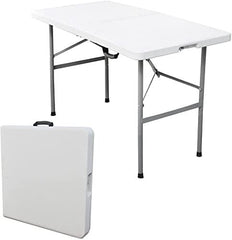 Table d'appoint pliante SILVERA XS en résine et métal 122X60XH74 cm