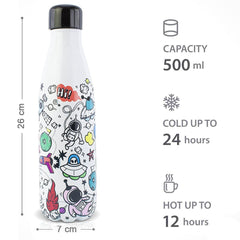 Bouteille thermique SPACE 500ml Acier inoxydable double paroi NO BPA ID0018