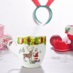 049465 Lot de 6 tasses à café en céramique avec Père Noël et Renne