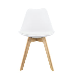 Chaise de salle à manger TULIP pieds en bois et assise souple 48x50x82H