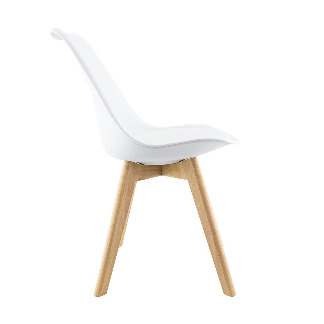 Chaise de salle à manger TULIP pieds en bois et assise souple 48x50x82H