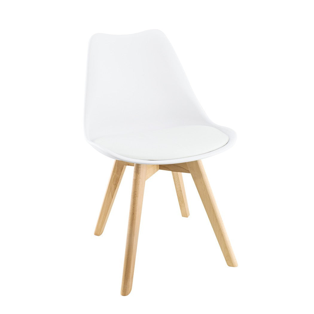 Chaise de salle à manger TULIP pieds en bois et assise souple 48x50x82H