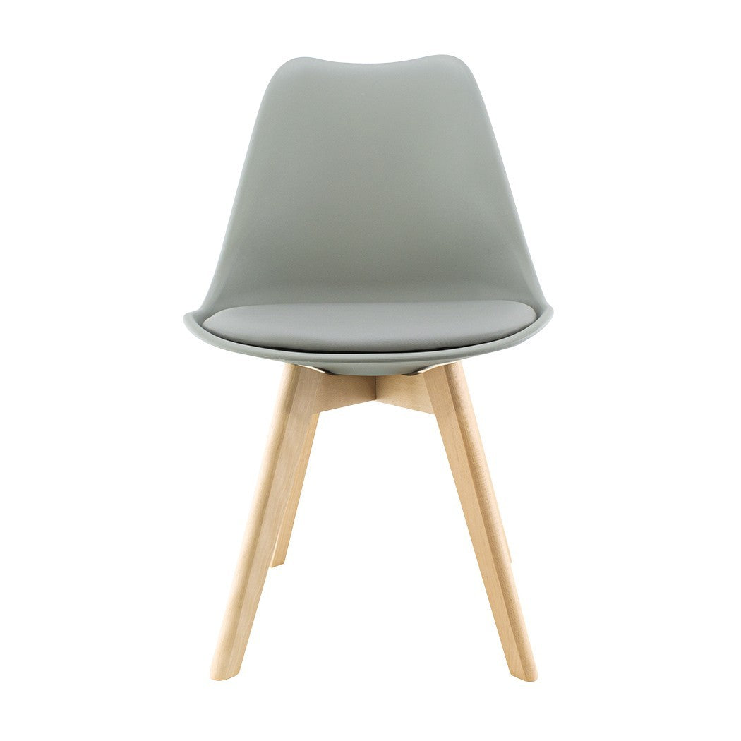Chaise de salle à manger TULIP pieds en bois et assise souple 48x50x82H