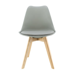 Chaise de salle à manger TULIP pieds en bois et assise souple 48x50x82H