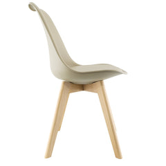 Chaise de salle à manger TULIP pieds en bois et assise souple 48x50x82H