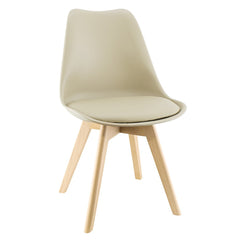 Chaise de salle à manger TULIP pieds en bois et assise souple 48x50x82H