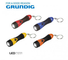 Mini lampe de poche 1 led avec un porte-clés et une poignée en caoutchouc 9 cm
