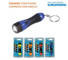 Mini lampe de poche 1 led avec un porte-clés et une poignée en caoutchouc 9 cm