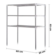 211471 Étagère gain de place pour micro-ondes 3 étagères pour cuisine 60x25x65cm